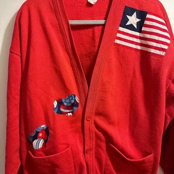 Vintage Button Up Patchwork Sweater Size Large - Picture 7 of 12